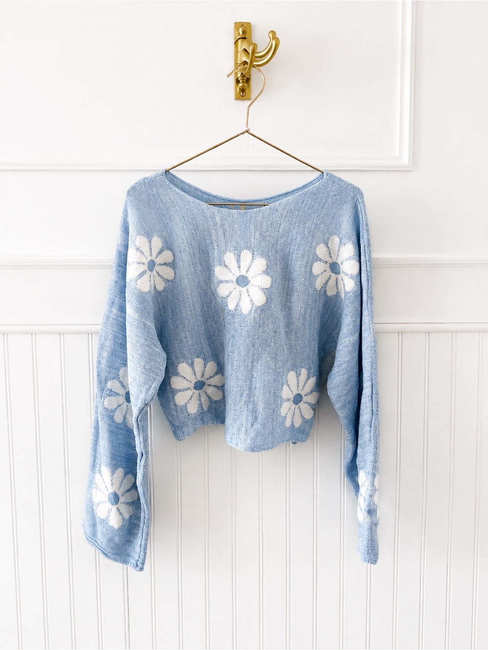Altar'd State Light Blue Crewneck Knit Sweater